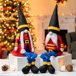 Standing Christmas Gnome Couple Decoration 23in