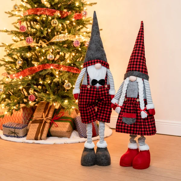 Christmas Red Style Gnome Couple Decoration 40in