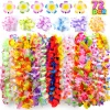 Hawaiian Leis Wristbands, Hair Clips, Flower Necklaces, Bracelets - 72 Pcs