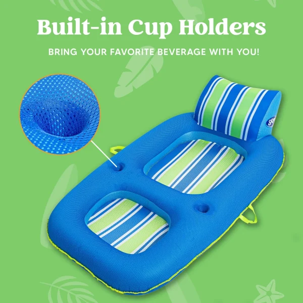 Inflatable Pool Float Lounger with Headrest