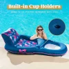 Inflatable Pool Lounge Float and Recliner with Headrest