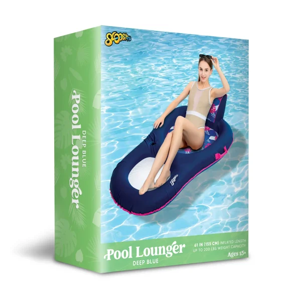 Inflatable Pool Lounge Float and Recliner with Headrest