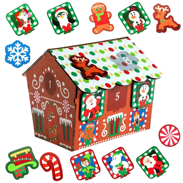 12 Days Wooden Gingerbread House Advent Calendar