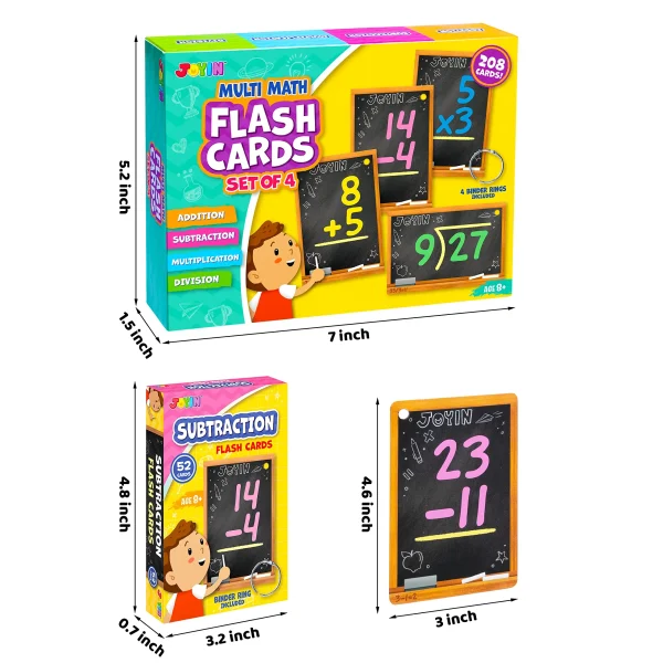 208Pcs Math Flash Cards