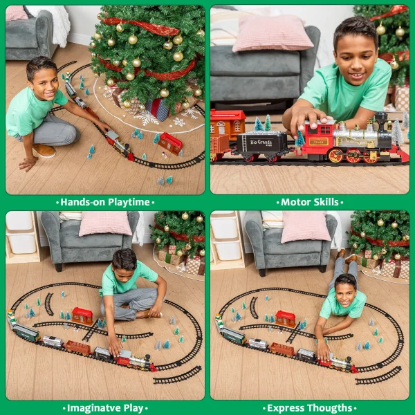 Christmas Electric Train Set with Miniatures (Medium)
