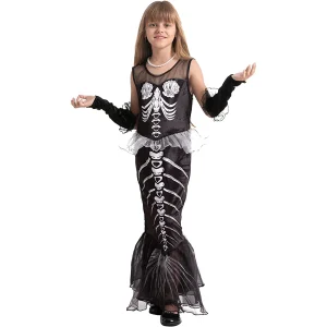 Kids Mermaid Skeleton Halloween Costume