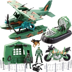 Military Camp With Seaplane Toy Set – Christmas Toys