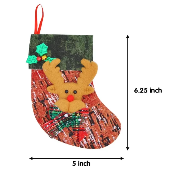 3D Mini Christmas Stocking Decoration 6in