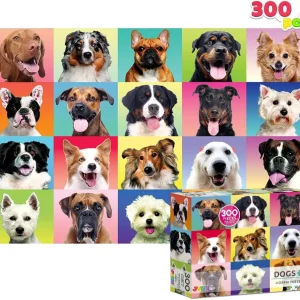 300Pcs Multicolor Dogs Puzzles 29x21in
