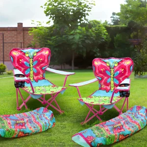 2pcs Kids Outdoor Butterfly Picnic Chair