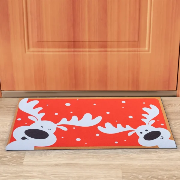 Peeking Reindeer Christmas Doormat