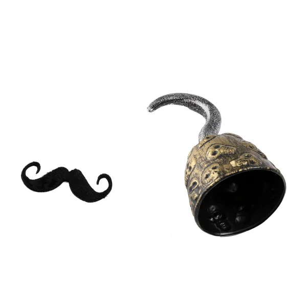 Pirate Hat with Hook and Mustache Cosplay Kit - Child