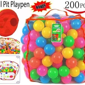 200Pcs Plastic Pit Balls With Foldable Ball Pit Playpen