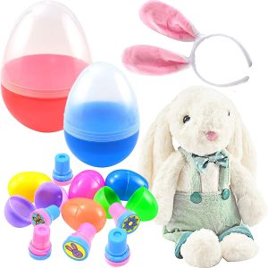 Plush Bunny Prefilled Easter Eggs Set