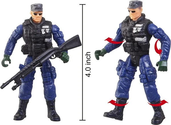 Police Camp Toy Set and Policemen Action Figures