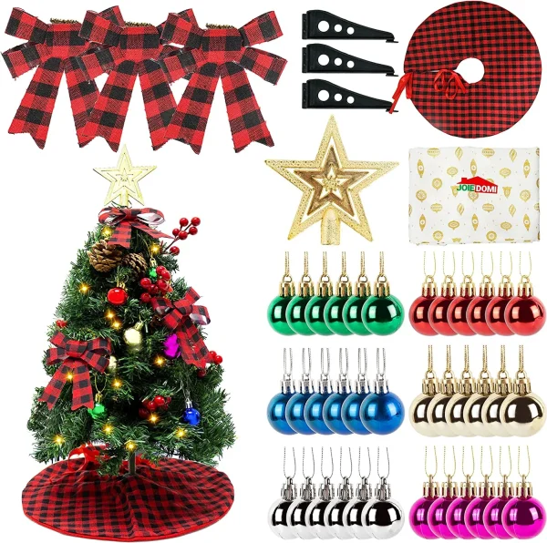 50 LED Pre lit Artificial Mini Christmas Tree 24in