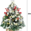 50 LED Prelit Tabletop Christmas Tree with String Lights 24in