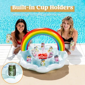34in Inflatable Rainbow Cooler Drink Float