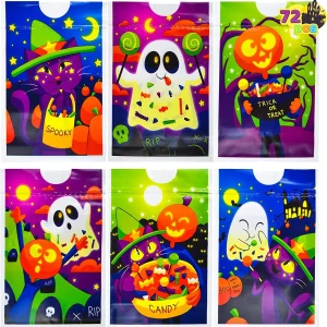 72Pcs Rectangular Halloween Candy Bags