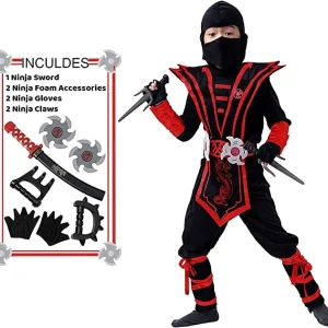 Red Ninja Costume Cosplay – Child