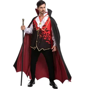 Mens Red Vampire Halloween Costume