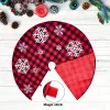 Red and Black Snowflake Buffalo Plaid Tree Skirt 36in