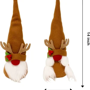 2pcs Reindeer Plush Gnome Ornament Decoration 12in
