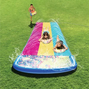 Slip and Slide 3 Person Deluxe Digital Pattern Water Slides with 3 Boogie Boards – SLOOSH