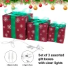 3pcs Snowflakes Light Up christmas gift Boxes