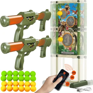 2pcs Shooting Game Toys with Dinosaur Auto Moving Target