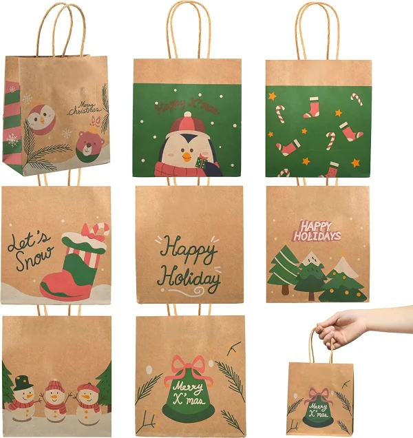 32pcs Kraft Christmas Small Gift Bags