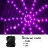 Spider Web Lights with 3 Lighted Spiders (Purple)