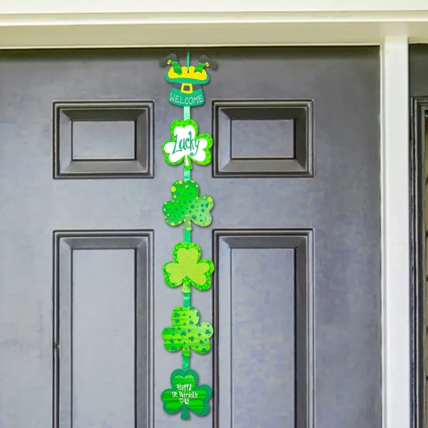 St. Patrick's Welcome Sign with Shamrock Clings