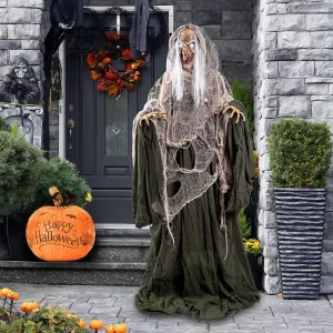 Standing Animated Halloween Witch Décor with LED Eyes 68in