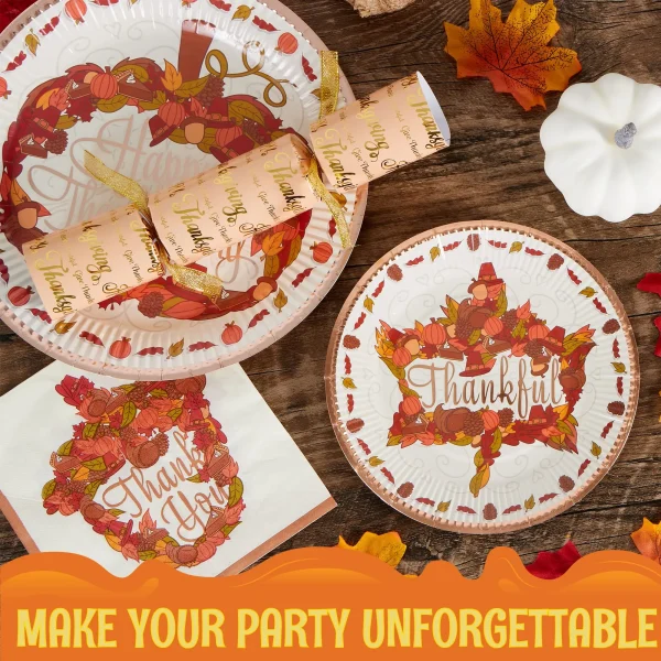 Thanksgiving Disposable Dinnerware Set for 24 guests