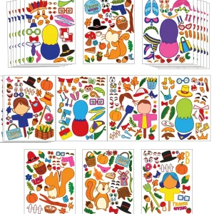 Thanksgiving Full-body Make-a-Face Mix and Match Stickers