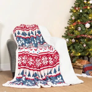 Twin Size Cozy Fleece Christmas Throw Blanket