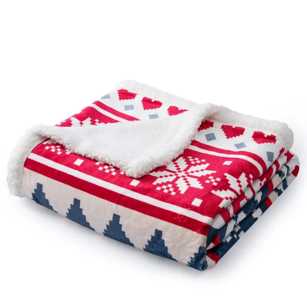 Twin Size Cozy Fleece Christmas Throw Blanket