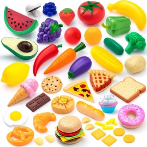 JOYIN 50pcs Kids Plastic Play Food Toys Set