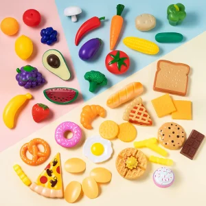 JOYIN 50pcs Kids Plastic Play Food Toys Set