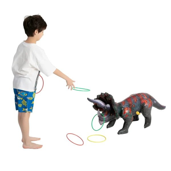 43in Triceratops Inflatable Sprinkler Ring Toss Game