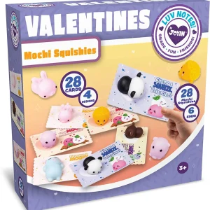28Pcs Squishy Toys with Valentines Day Cards for Kids-Classroom Exchange Gifts