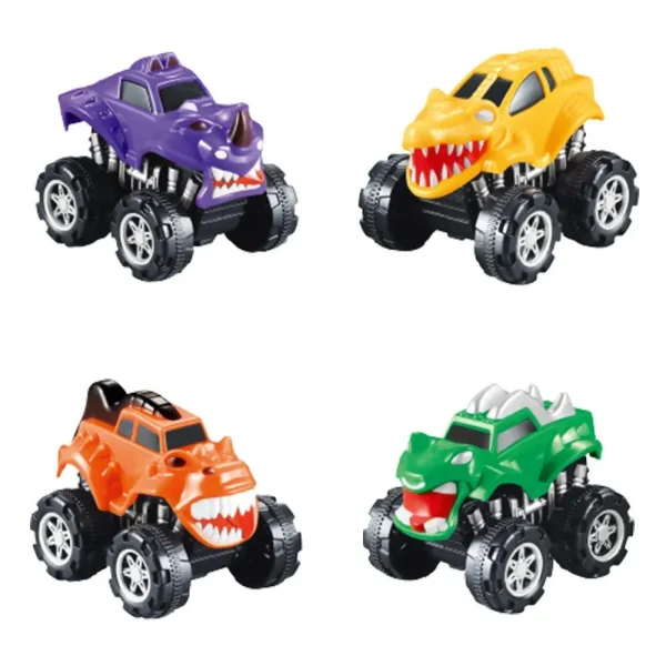 16Pcs Pull Back Monster Truck With Kids Valentines Cards