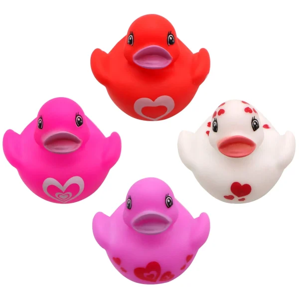28Pcs Kids Valentines Cards With Mini Rubber Duck Bath Toys-Classroom Exchange Gifts