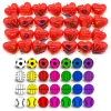 28Pcs Bouncy Ball Filled Hearts Set with Valentines Day Cards for Kids-Classroom Exchange Gifts