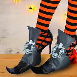 Vintage Witch Shoe Cover with Legging Accessories Set Cosplay Kit – Adult
