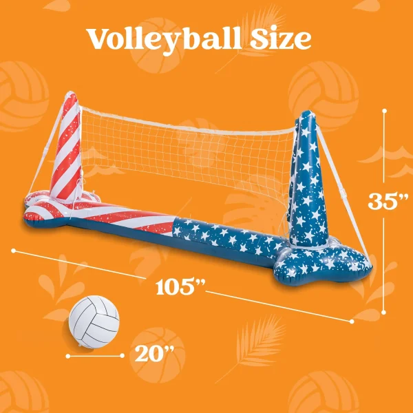 Inflatable Pool Basketball Hoop and Volleyball Net