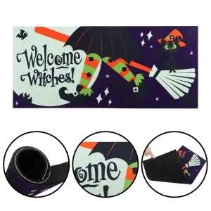 Witch Party with Moon Doormat 22in x 10in