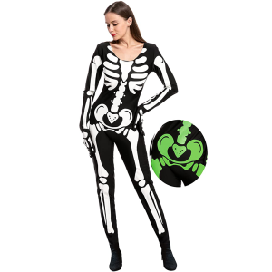 Women Glow in the Dark Skeleton Halloween Costume