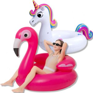 Inflatable Unicorn & Flamingo Pool Float, 2 Pack – SLOOSH